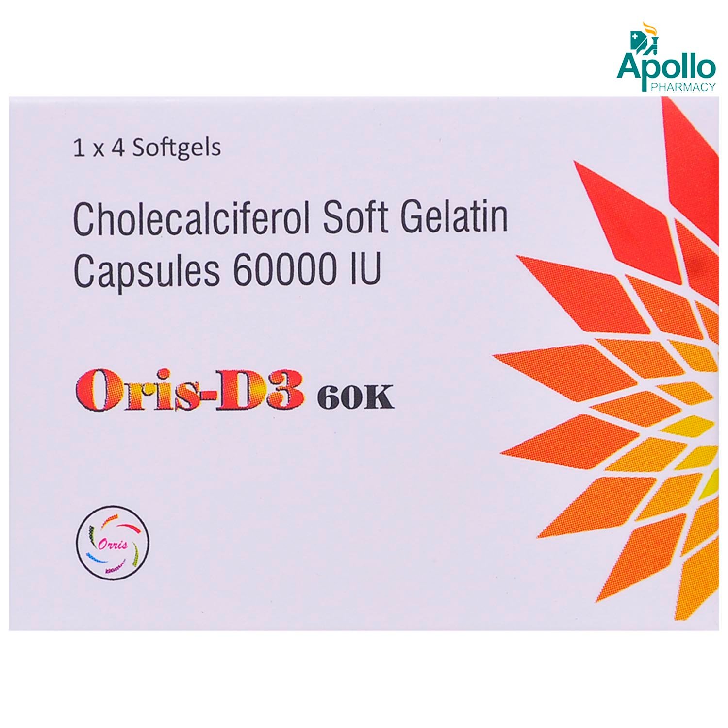 Oris-D3 60K Capsule 4's, Pack of 4 Oris-D3 60K Capsule 4's, Pack of 4