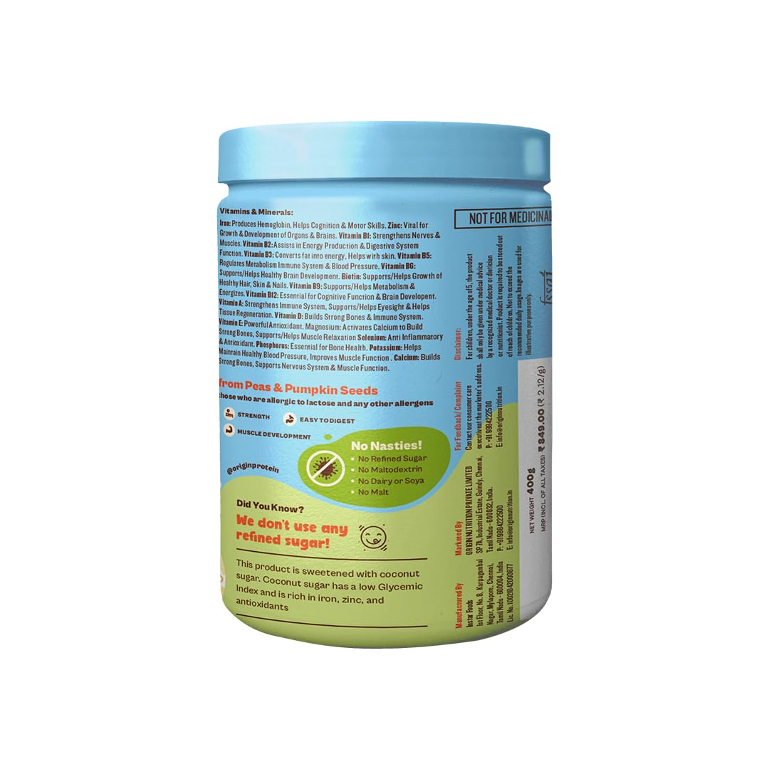 Origin Nutrition Multi-Nutritional Go-Go Fuel Vibrant Vanilla Flavour Powder for 4-7 Year Kids, 400 gm, Pack of 1 Origin Nutrition Multi-Nutritional Go-Go Fuel Vibrant Vanilla Flavour Powder for 4-7 Year Kids, 400 gm, Pack of 1