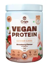 Origin Nutrition Senior Care Vegan Plant Protein Strawberry Flavour Powder, 400 gm, Pack of 1