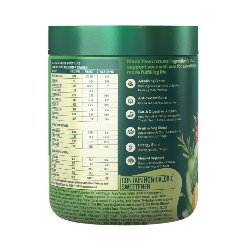 Origin Nutrition Supergreens Green Apple Sorbet Flavour Powder, 120 gm, Pack of 1 Origin Nutrition Supergreens Green Apple Sorbet Flavour Powder, 120 gm, Pack of 1