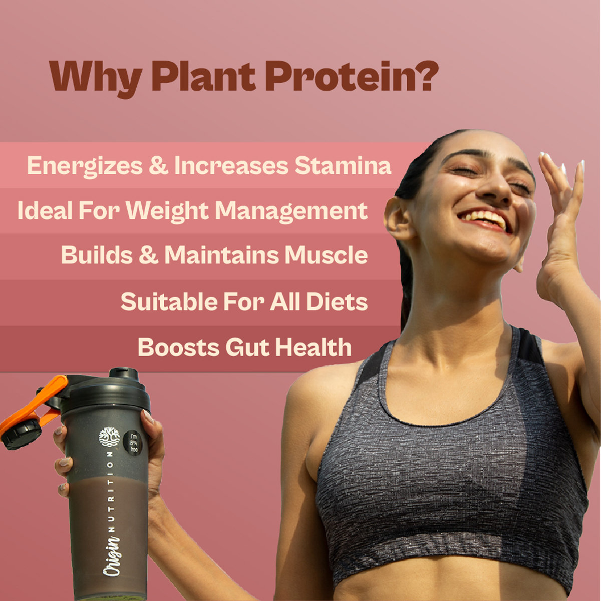 Origin Nutrition 100% Natural Daily Plant Protein Strawberry Delight Flavour Powder, 816 gm | 25gm Protein per Serving | No Added Sugar , Pack of 1 Origin Nutrition 100% Natural Daily Plant Protein Strawberry Delight Flavour Powder, 816 gm | 25gm Protein per Serving | No Added Sugar , Pack of 1