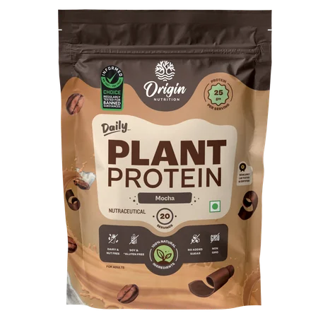 Origin Nutrition Daily Plant Protein Mocha Flavour Powder, 800 gm