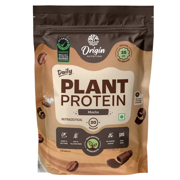 Origin Nutrition Daily Plant Protein Mocha Flavour Powder, 800 gm