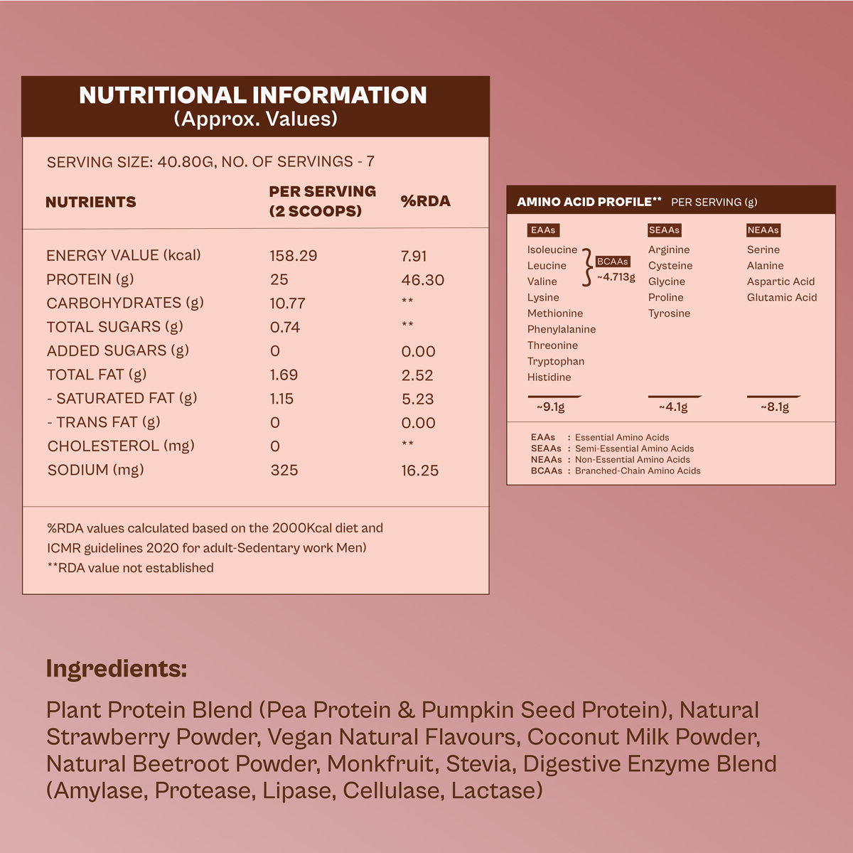 Origin Nutrition 100% Natural Daily Plant Protein Strawberry Delight Flavour Powder, 286 gm | 25gm Protein per Serving | No Added Sugar , Pack of 1 Origin Nutrition 100% Natural Daily Plant Protein Strawberry Delight Flavour Powder, 286 gm | 25gm Protein per Serving | No Added Sugar , Pack of 1