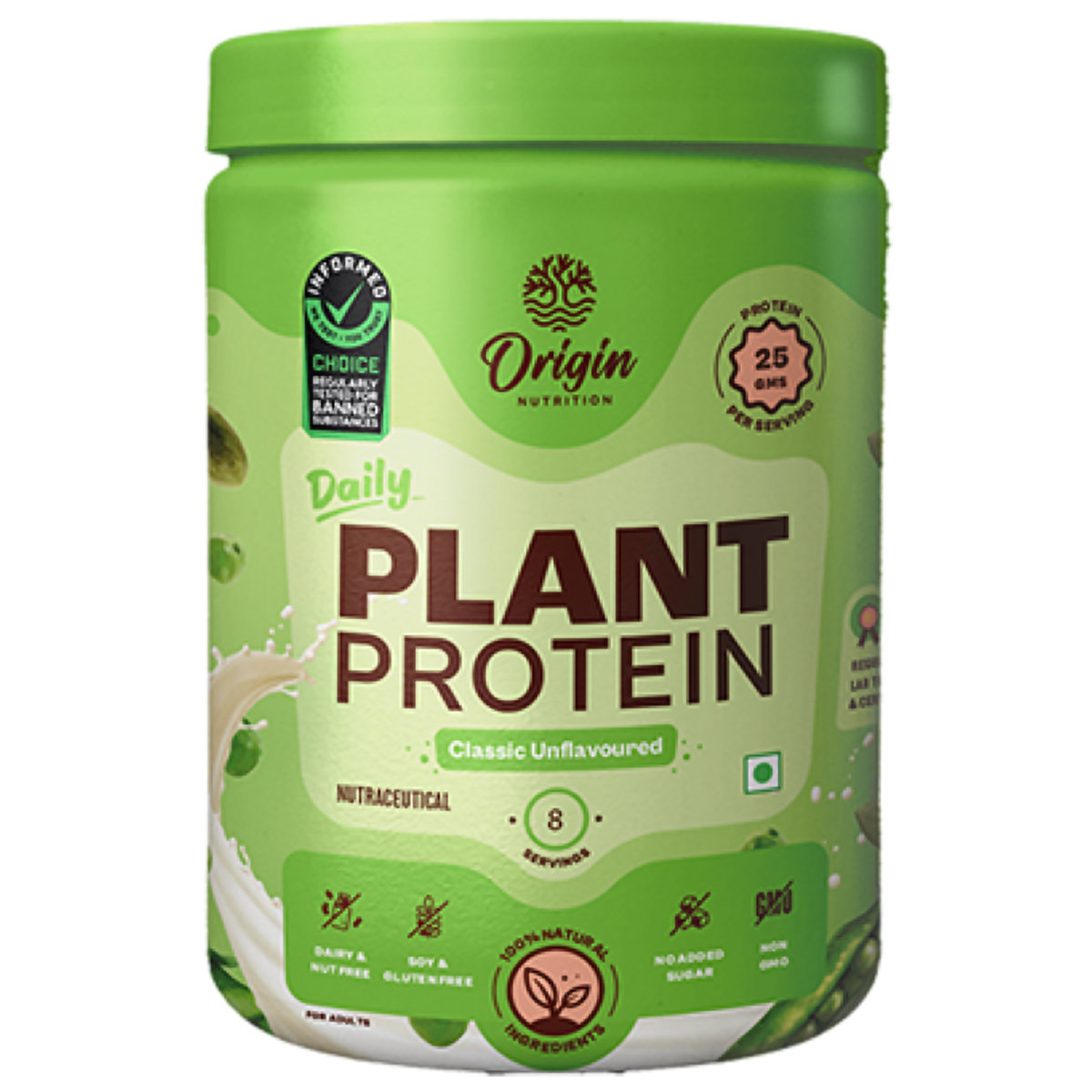 Origin Nutrition 100% Natural Daily Plant Protein Classic Unflavour Powder, 260 gm | 25gm Protein per Serving | No Added Sugar , Pack of 1 Origin Nutrition 100% Natural Daily Plant Protein Classic Unflavour Powder, 260 gm | 25gm Protein per Serving | No Added Sugar , Pack of 1