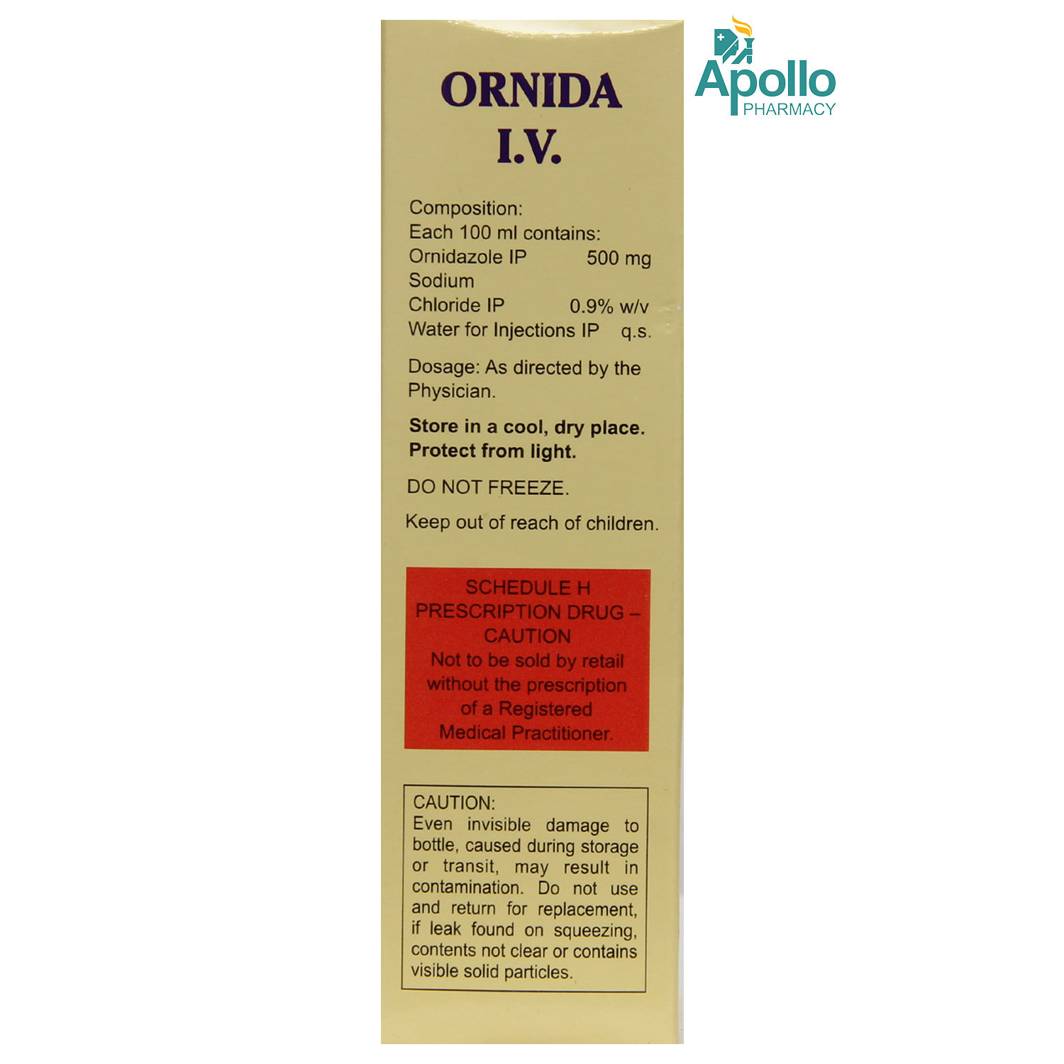 Ornida IV Infusion 100 ml, Pack of 1 Injection Ornida IV Infusion 100 ml, Pack of 1 Injection