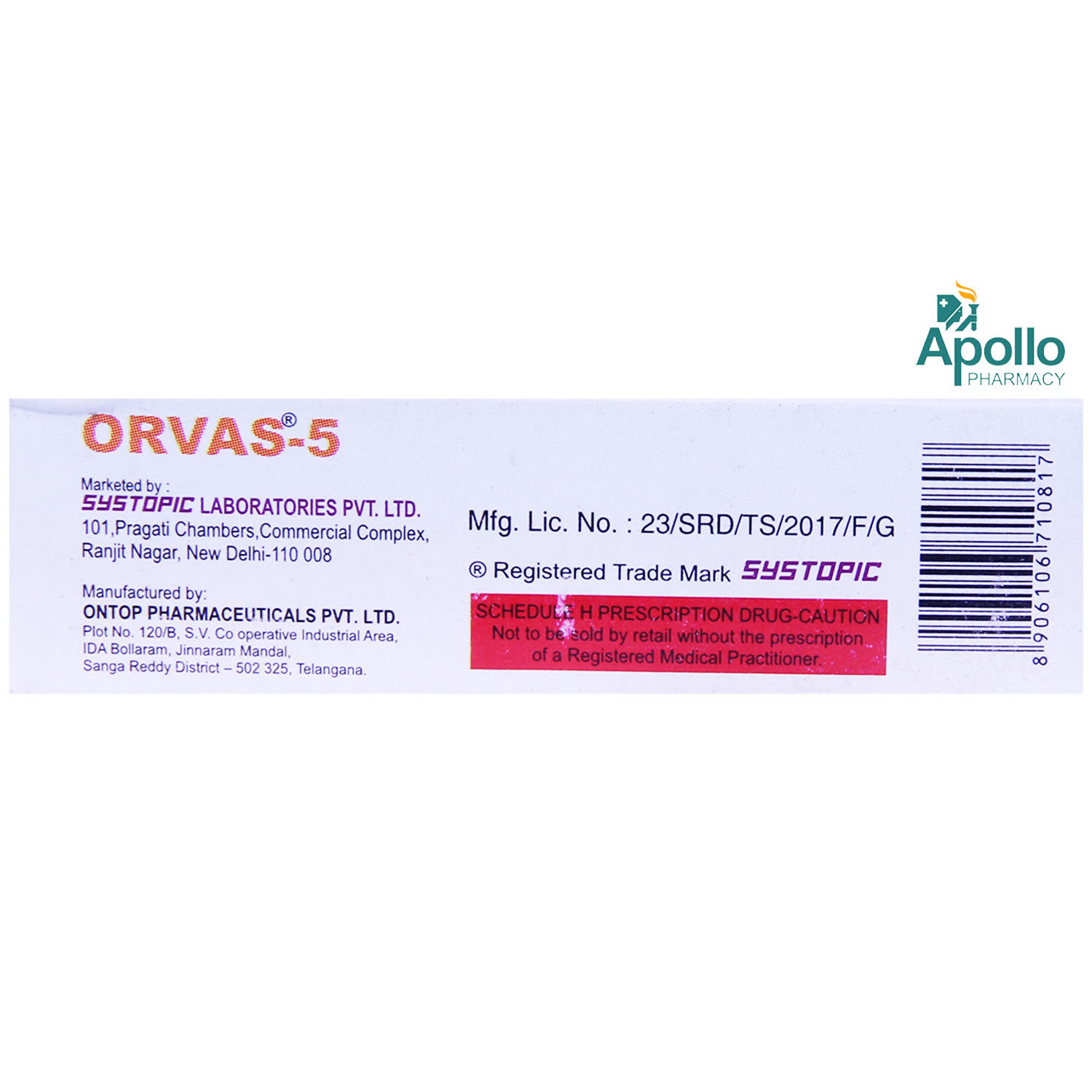 Orvas 5 Tablet 10's, Pack of 10 TabletS Orvas 5 Tablet 10's, Pack of 10 TabletS