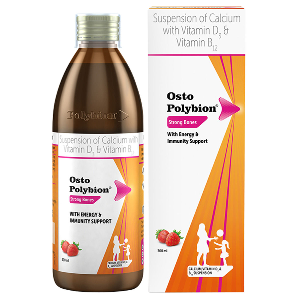 Buy Osto Polybion Strawberry Flavour Suspension 300 ml Online