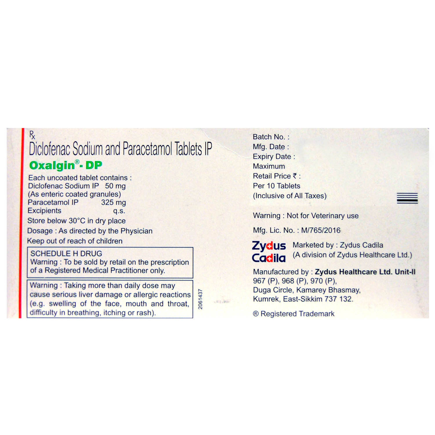 Oxalgin-DP Tablet 10's, Pack of 10 TABLETS Oxalgin-DP Tablet 10's, Pack of 10 TABLETS