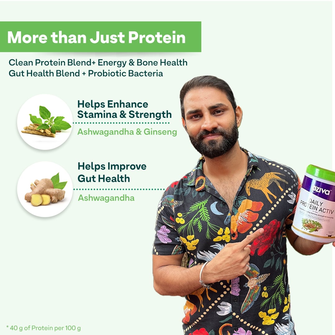 OZiva Daily Protein Activ Chocolate Flavour Powder for Men, 300 gm, Pack of 1 OZiva Daily Protein Activ Chocolate Flavour Powder for Men, 300 gm, Pack of 1