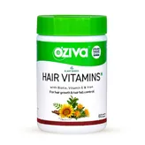 OZiva Hair Vitamins with Biotin, Vitamin E &amp; Iron for Hair Re-growth &amp; Hairfall Control, 60 Capsules, Pack of 1