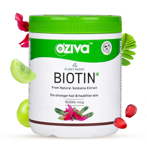 OZiva Plant Based Biotin Powder, 125 gm, Pack of 1