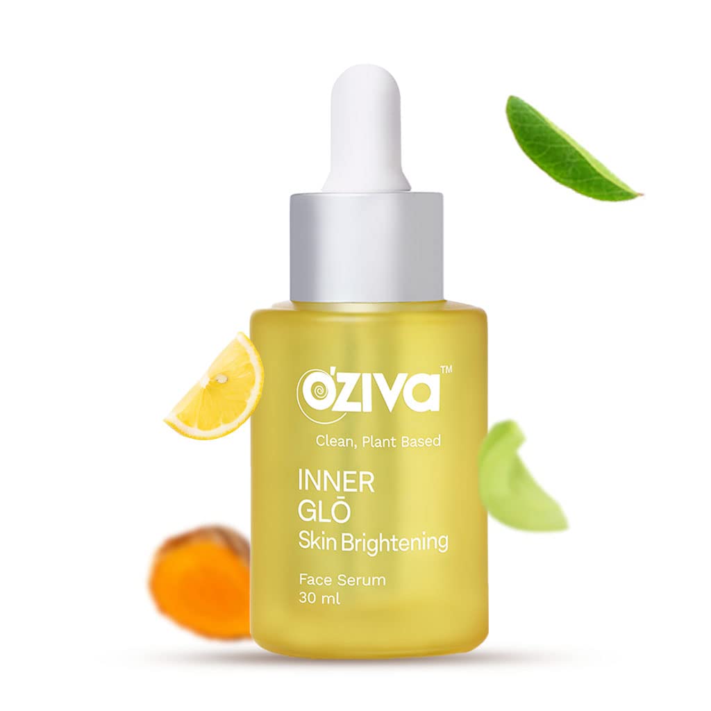 OZiva Inner Glo Skin Brightening Face Serum 30 ml | Rice Bran, Phyto Vitamin C & Turmeric | Increase Skin Radiance 3X | For All Skin Type, Pack of 1 OZiva Inner Glo Skin Brightening Face Serum 30 ml | Rice Bran, Phyto Vitamin C & Turmeric | Increase Skin Radiance 3X | For All Skin Type, Pack of 1