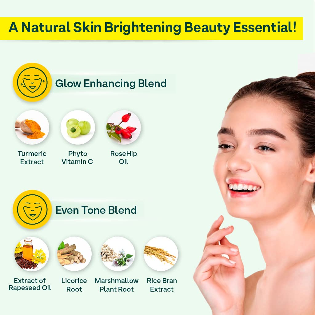 OZiva Inner Glo Skin Brightening Face Serum 30 ml | Rice Bran, Phyto Vitamin C & Turmeric | Increase Skin Radiance 3X | For All Skin Type, Pack of 1 OZiva Inner Glo Skin Brightening Face Serum 30 ml | Rice Bran, Phyto Vitamin C & Turmeric | Increase Skin Radiance 3X | For All Skin Type, Pack of 1