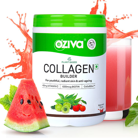 Oziva Plant Based Collagen Builder Watermelon Flavour Powder, 200 gm, Pack of 1 Oziva Plant Based Collagen Builder Watermelon Flavour Powder, 200 gm, Pack of 1