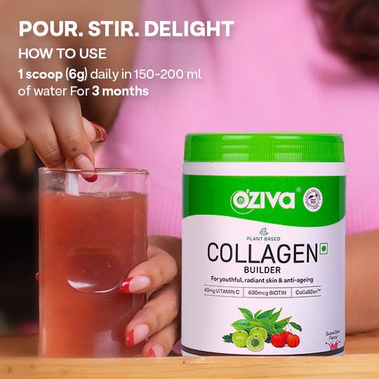 Oziva Plant Based Collagen Builder Watermelon Flavour Powder, 200 gm, Pack of 1 Oziva Plant Based Collagen Builder Watermelon Flavour Powder, 200 gm, Pack of 1