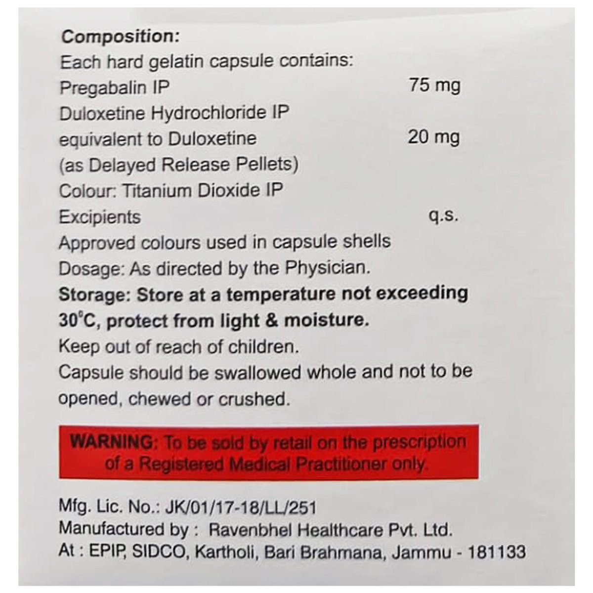 Pabalin-DX 75/20 Capsule 10's, Pack of 10 Pabalin-DX 75/20 Capsule 10's, Pack of 10