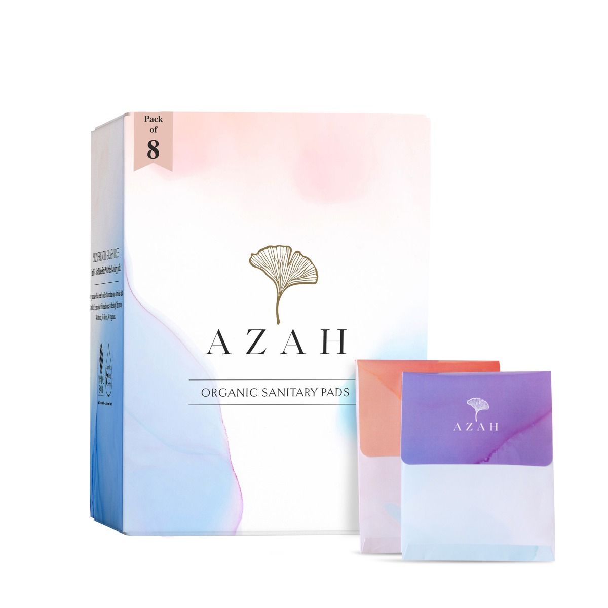Azah Organic Sanitary Pads XL, 8 Count, Pack of 1 