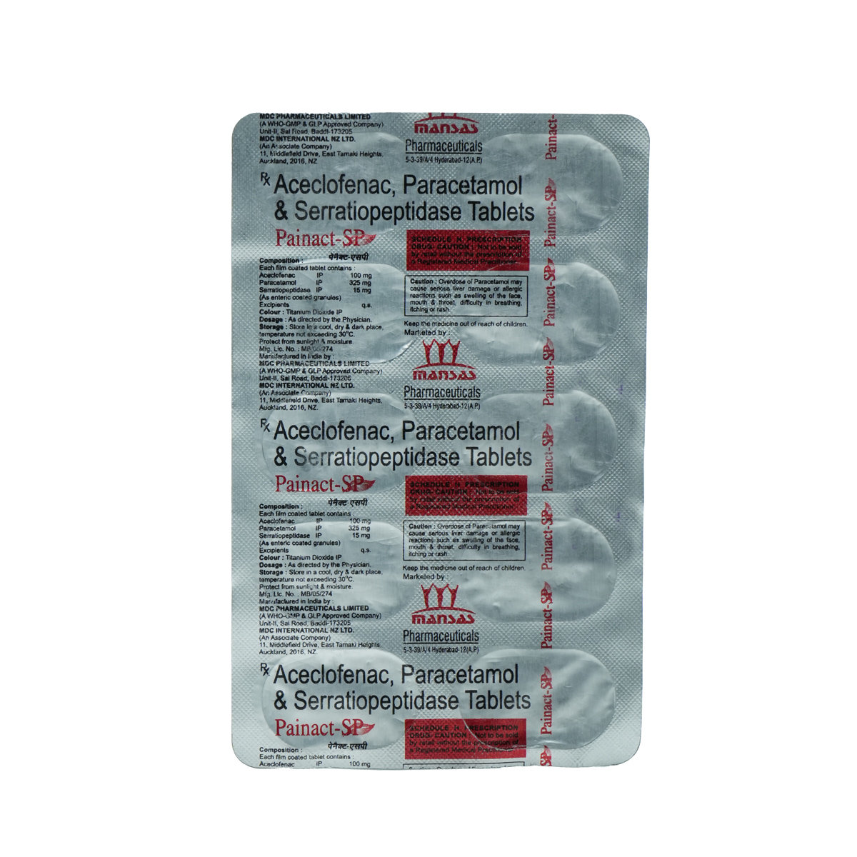 PAINACT SP TABLET, Pack of 10 TABLETS PAINACT SP TABLET, Pack of 10 TABLETS