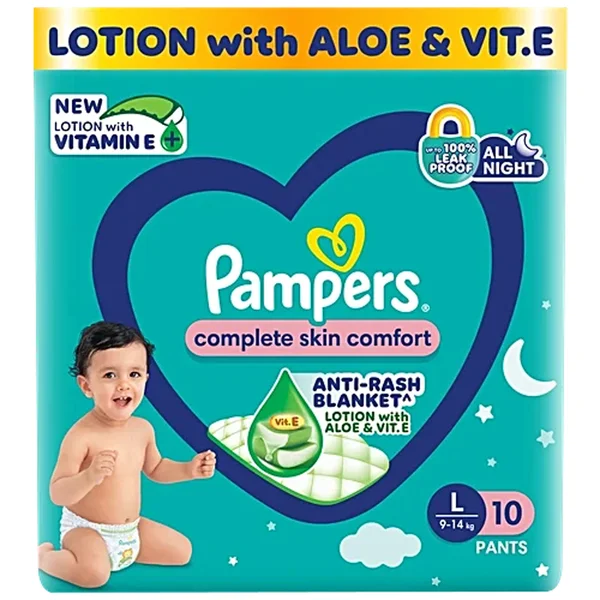 Pampers Complete Skin Comfort Diaper Pants Large, 10 Count, Pack of 1