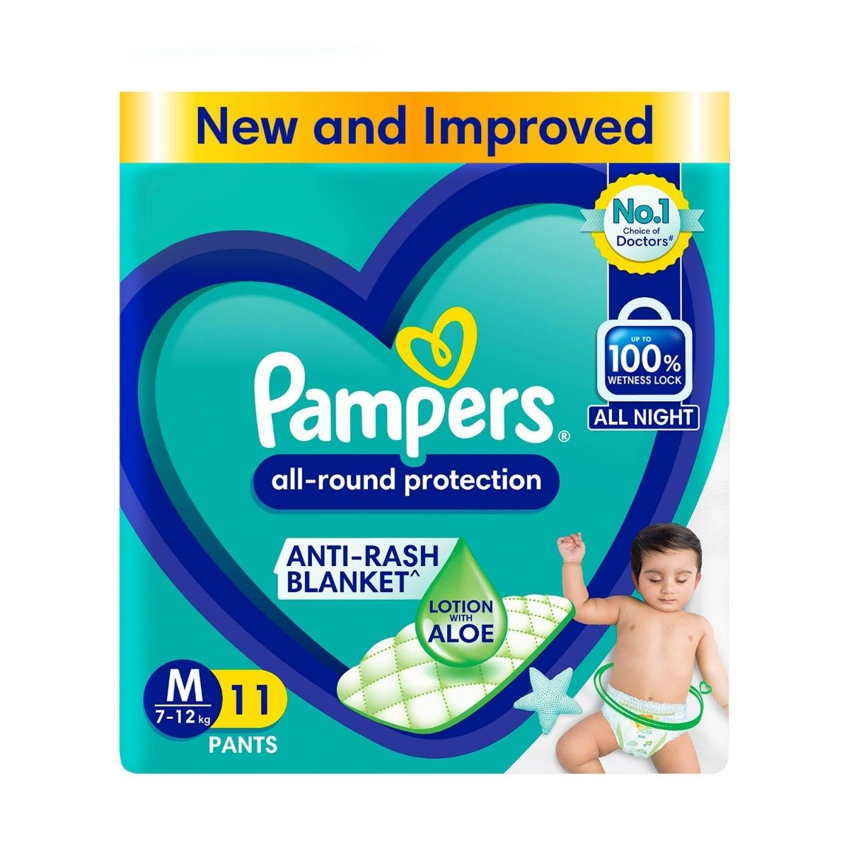 Pampers All-Round Protection Diaper Pants Medium, 11 Count, Pack of 1 Pampers All-Round Protection Diaper Pants Medium, 11 Count, Pack of 1