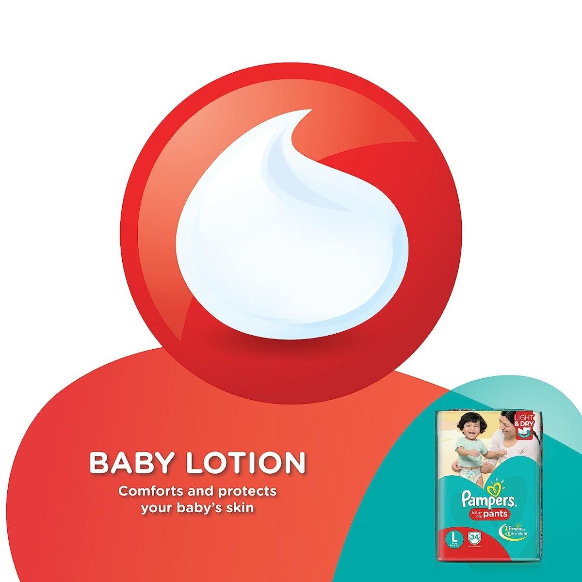 Pampers Baby Dry Diaper Pants Large, 34 Count, Pack of 1 Pampers Baby Dry Diaper Pants Large, 34 Count, Pack of 1