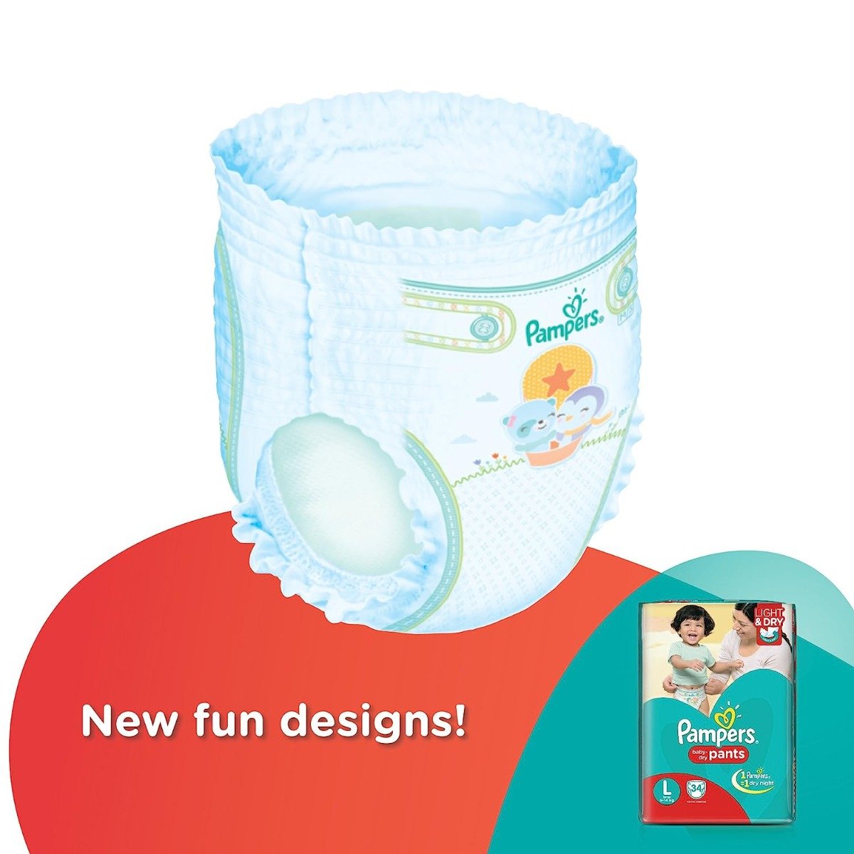 Pampers Baby Dry Diaper Pants Large, 34 Count, Pack of 1 Pampers Baby Dry Diaper Pants Large, 34 Count, Pack of 1