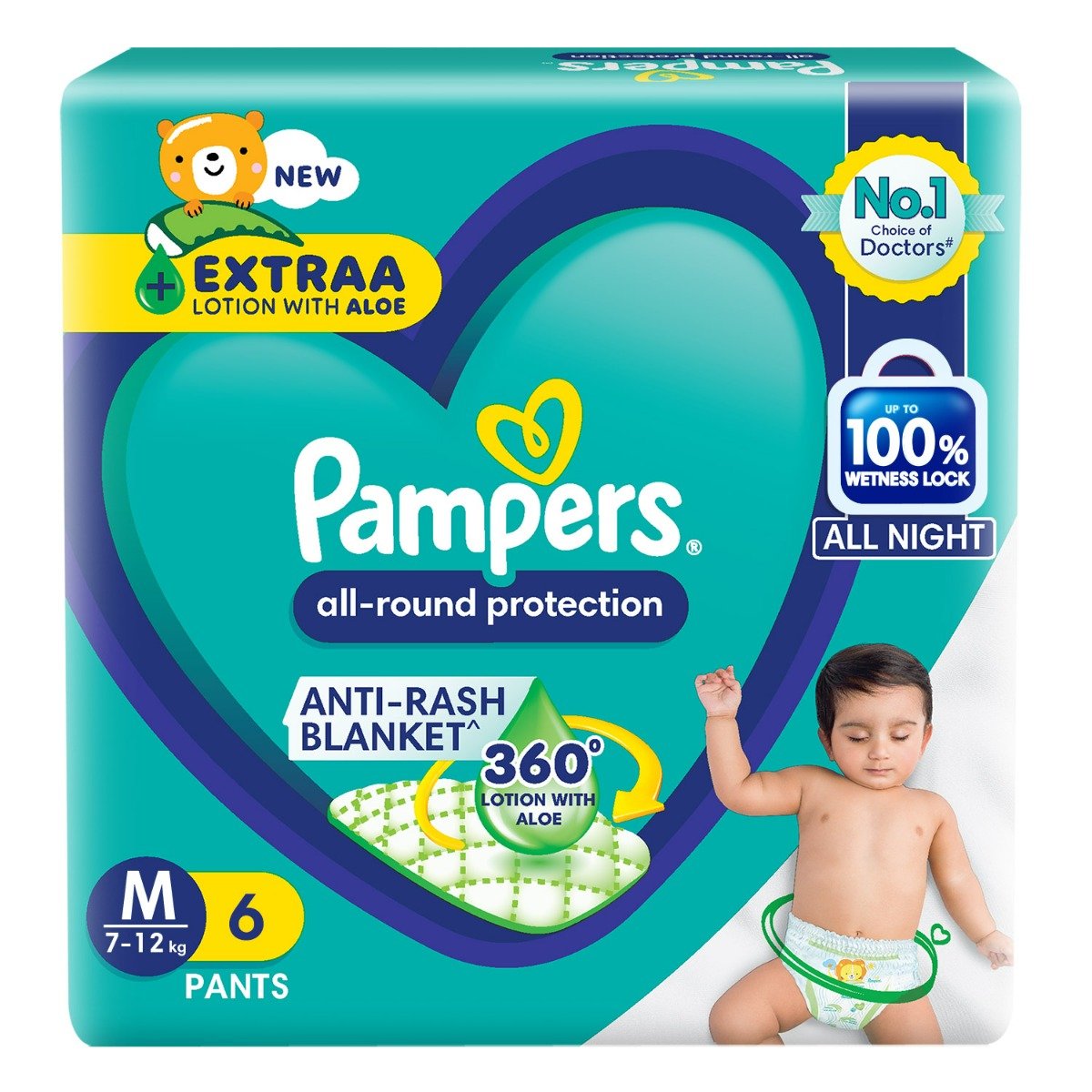 Pampers All-Round Protection Diaper Pants Medium, 6 Count, Pack of 1 Pampers All-Round Protection Diaper Pants Medium, 6 Count, Pack of 1