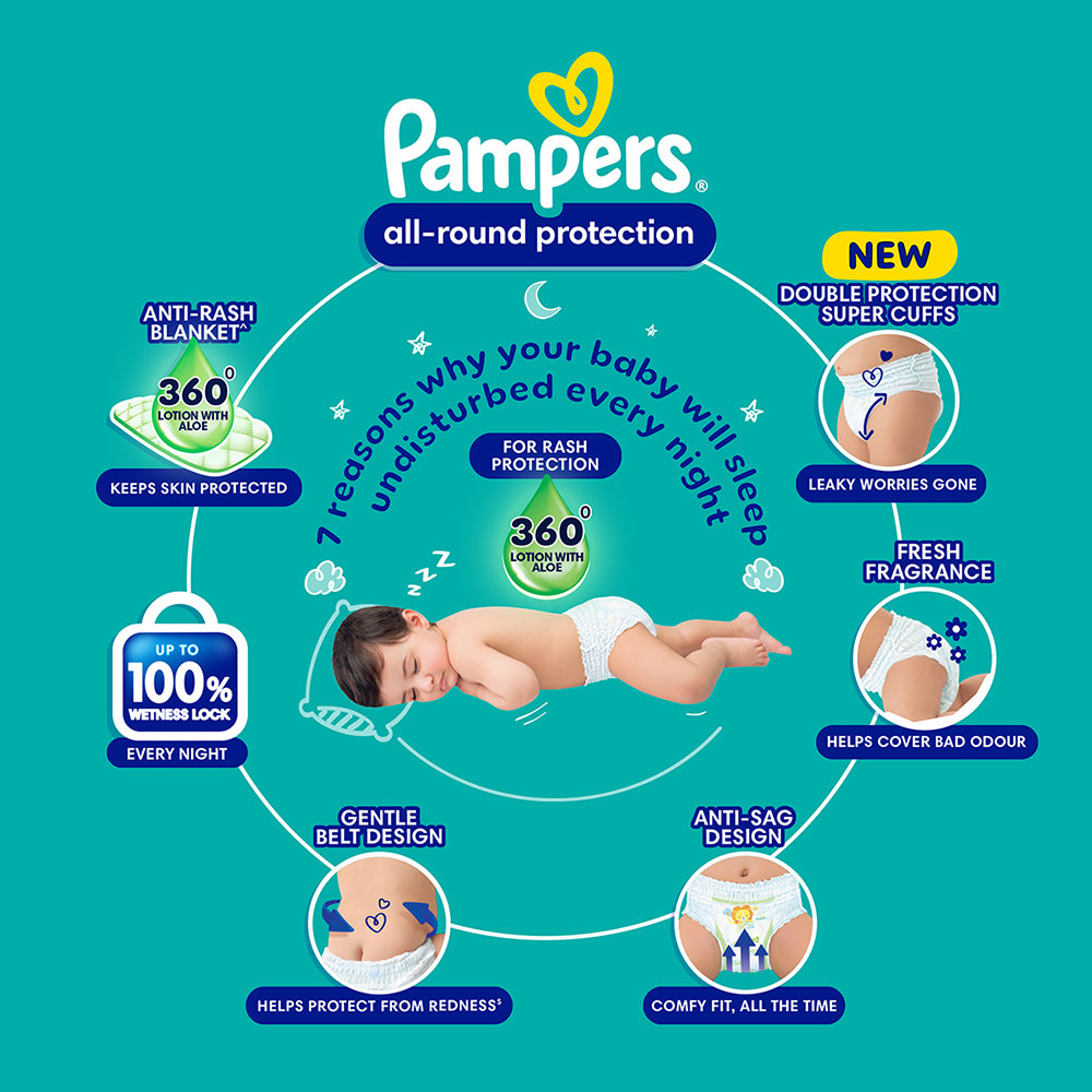 Pampers All-Round Protection Diaper Pants Medium, 6 Count, Pack of 1 Pampers All-Round Protection Diaper Pants Medium, 6 Count, Pack of 1