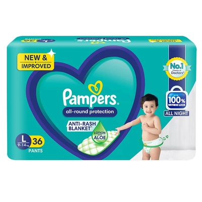 Pampers All-Round Protection Diaper Pants Large, 36 Count, Pack of 1