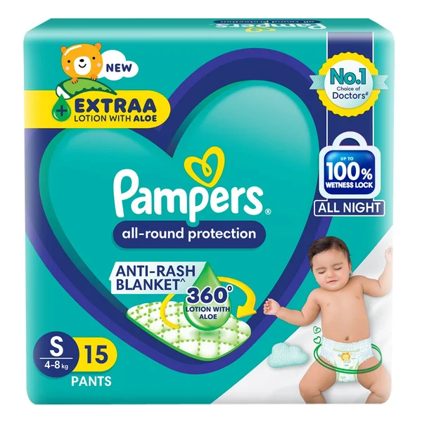 Pampers All-Round Protection Diaper Pants Small, 15 Count, Pack of 1