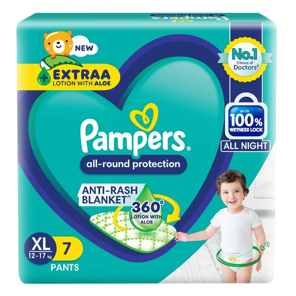 Pampers All-Round Protection Diaper Pants XL, 7 Count, Pack of 1
