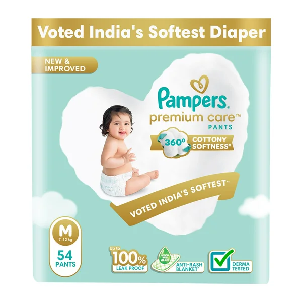 Pampers Premium Care Diaper Pants Medium, 54 Count, Pack of 1