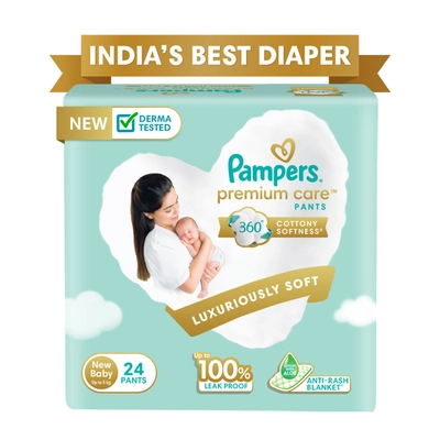 Pampers Premium Care Diaper Pants New Born, 24 Count, Pack of 1