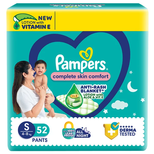 Pampers Complete Skin Comfort Diaper Pants Small, 52 Count, Pack of 1