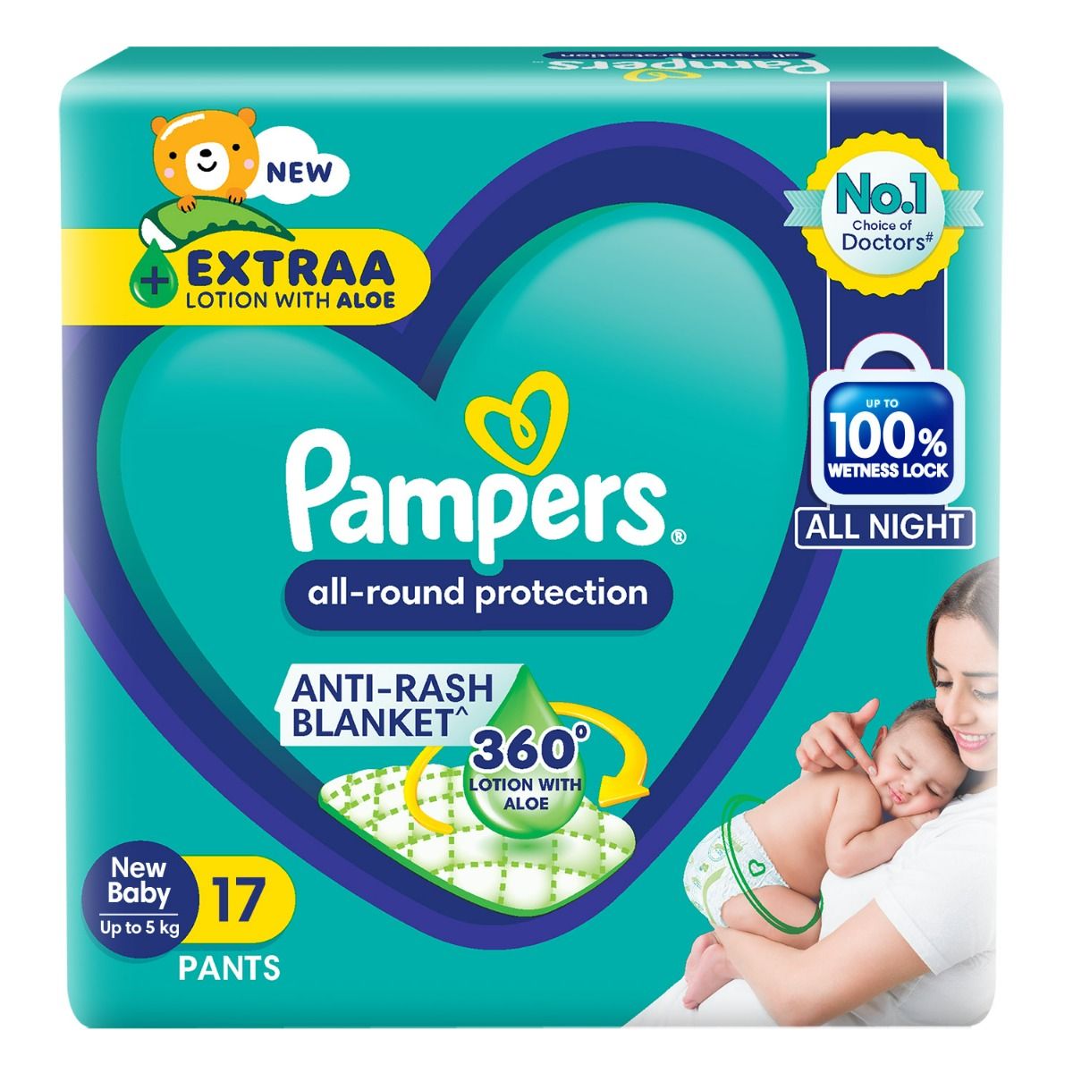 Pampers All-Round Protection Diaper Pants New Baby, 17 Count