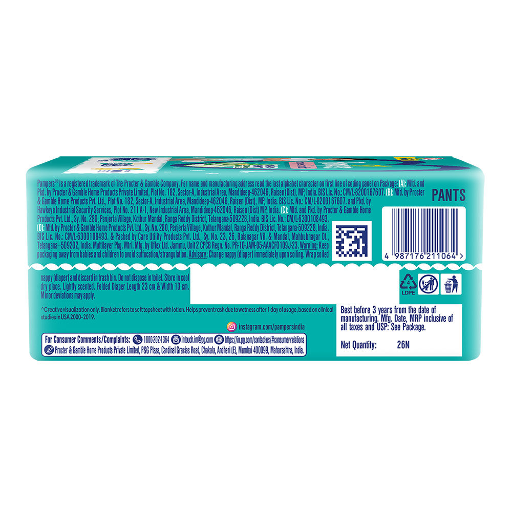 Pampers Complete Skin Comfort Diaper Pants XXL, 26 Count, Pack of 1 Pampers Complete Skin Comfort Diaper Pants XXL, 26 Count, Pack of 1