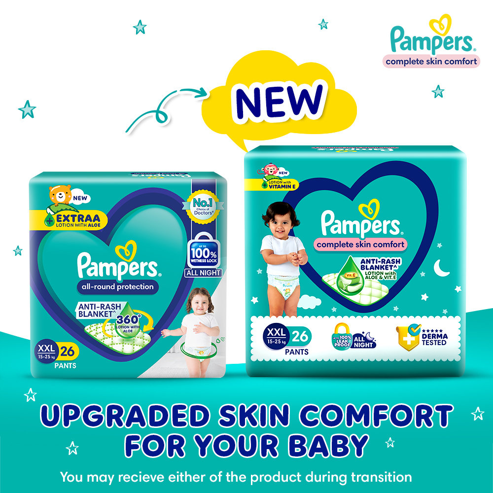 Pampers Complete Skin Comfort Diaper Pants XXL, 26 Count, Pack of 1 Pampers Complete Skin Comfort Diaper Pants XXL, 26 Count, Pack of 1