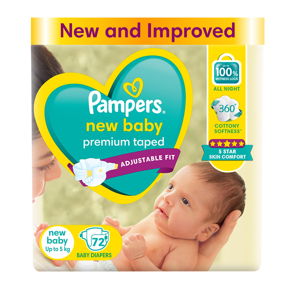 Buy Pampers New Baby Taped Diapers 72 Count 19 Minutes Delivery Apollo Pharmacy