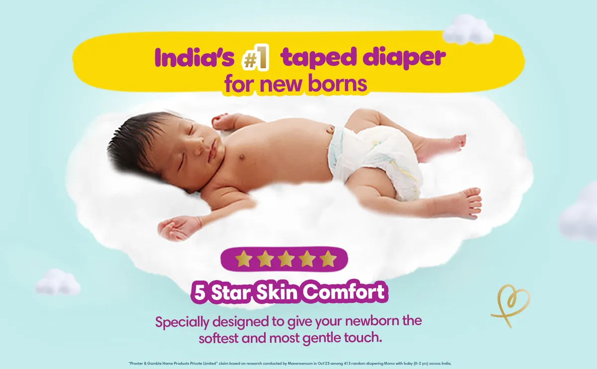 Buy Pampers New Baby Taped Diapers, 72 Count 19 Minutes Delivery