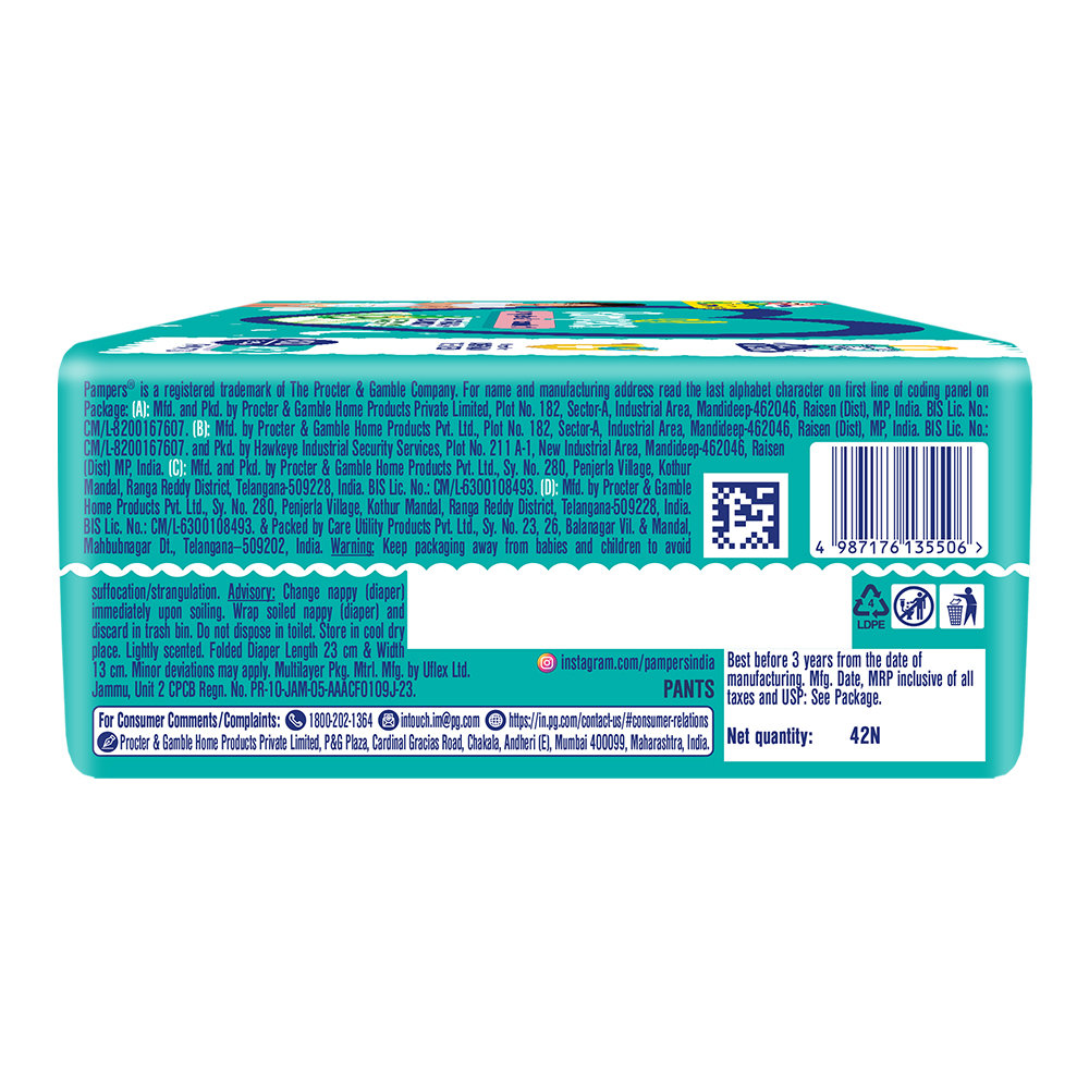 Pampers Complete Skin Comfort Diaper Pants XXL, 42 Count, Pack of 1 Pampers Complete Skin Comfort Diaper Pants XXL, 42 Count, Pack of 1