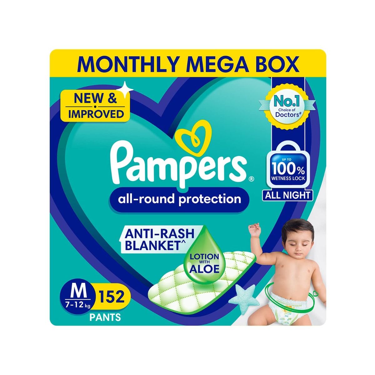 Buy Pampers All-Round Protection Diaper Pants Medium, 152 Count Online