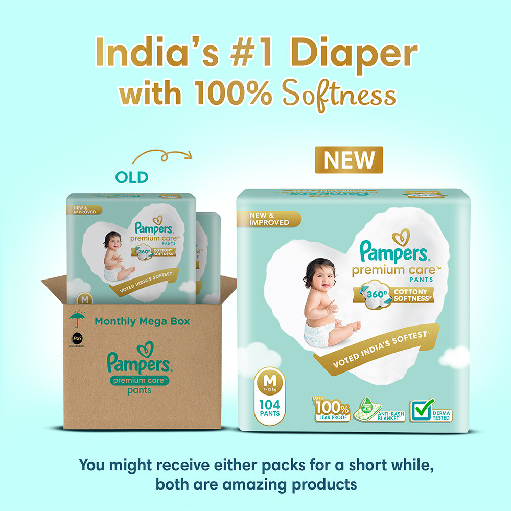 Pampers Premium Care Diaper Pants Medium, 104 Count, Pack of 1 Pampers Premium Care Diaper Pants Medium, 104 Count, Pack of 1