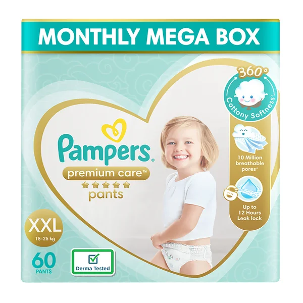 Pampers Premium Care Diaper Pants XXL, 60 Count, Pack of 1