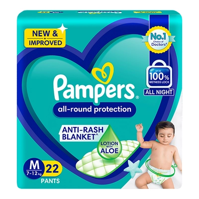 Pampers All-Round Protection Diaper Pants Medium, 22 Count, Pack of 1