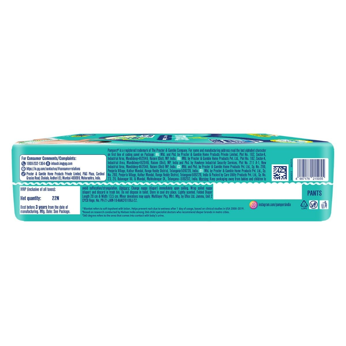 Pampers All-Round Protection Diaper Pants Medium, 22 Count, Pack of 1 Pampers All-Round Protection Diaper Pants Medium, 22 Count, Pack of 1