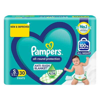 Pampers All-Round Protection Diaper Pants Small, 30 Count, Pack of 1