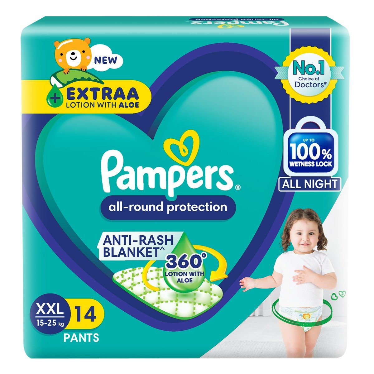 Pampers All-Round Protection Diaper Pants XXL, 14 Count, Pack of 1 Pampers All-Round Protection Diaper Pants XXL, 14 Count, Pack of 1