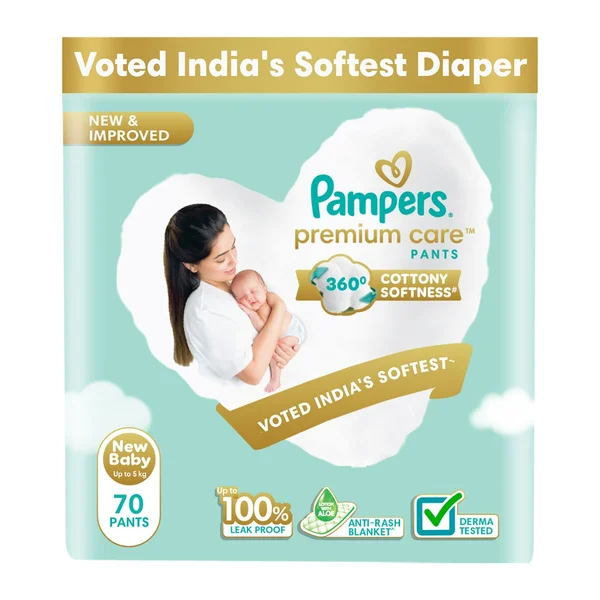 Pampers Premium Care Diaper Pants New Born, 70 Count, Pack of 1