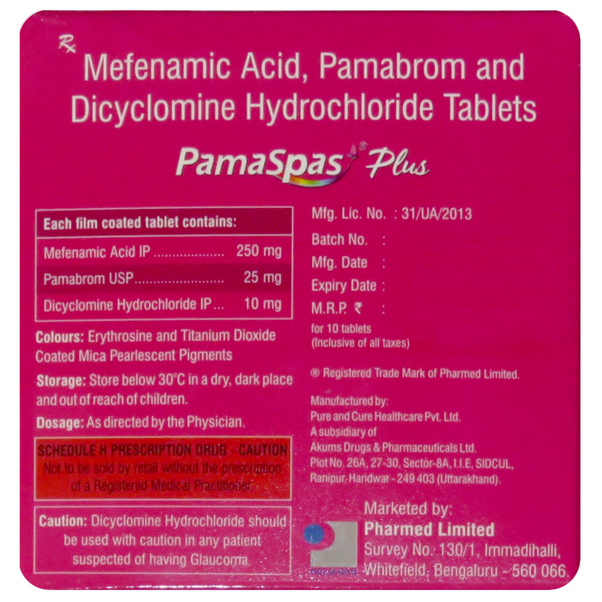 Pamaspas Plus Tablet 10's, Pack of 10 Pamaspas Plus Tablet 10's, Pack of 10